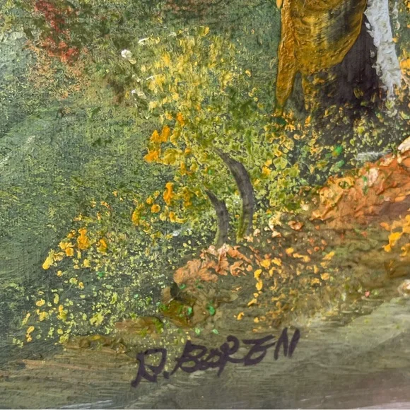 Antique R Boren Oil Painting Signed - Picture 5 of 9